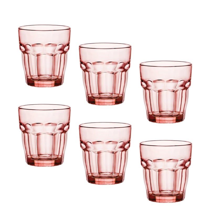 Bormioli Rocco Rock Bar Lounge Rocks Glasses, Peach, Set of 6 9.25 oz - Image 1